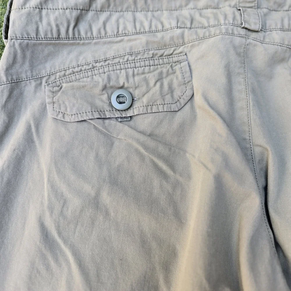 Nike Womens Capri Pants Size L(12-14) Olive Green Cropped Drawstring Hem